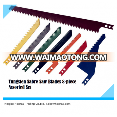 Tungsten Sabre Saw Blades 8-piece Assorted Set/Jig Saw U-Shank Sabre Scroll Saw Blades Wood Metal Cutting kit