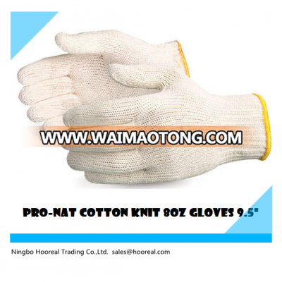 PRO -NAT WHITE POLY COTTON STRING KNIT 8OZ MED-LARGE SEAMLESS WORK GLOVES